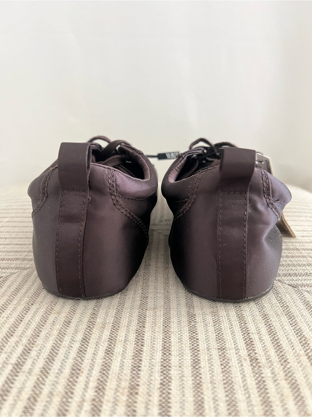 NWT ZARA Derby Satin Effect Lace up Sneakers Brown 9 40 - Picture 6 of 9